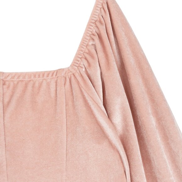 NWT XL Stella 88 Big Girls Velvet Faux Corset Top - Blush - Picture 3 of 4